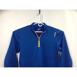 Reebok Blue Pull Over Jacket Sz L‎ Shirt 1/2 Zip Mens Work Out Ready Long Sleeve